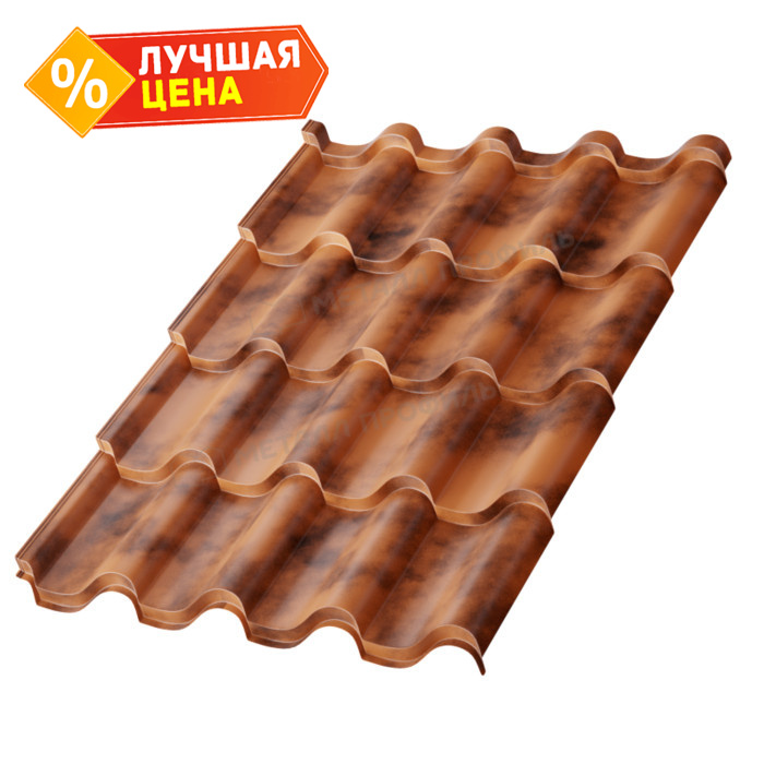 Металлочерепица Металл-Профиль Монтерроса-ML 0,5 CLOUDY® Anticato Терракотовый